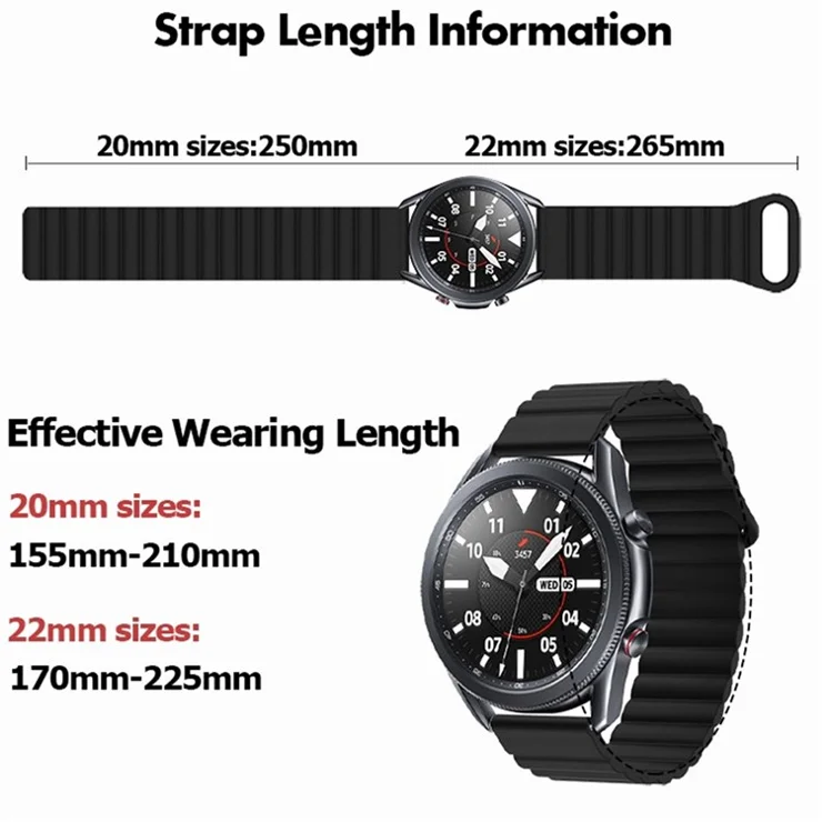 For Haylou LS02 / RS4 / RS4 Plus / Huawei Watch GT 3 Pro 43mm, Silicone Watchband 20mm Universal Magnetic Watch Strap - Red
