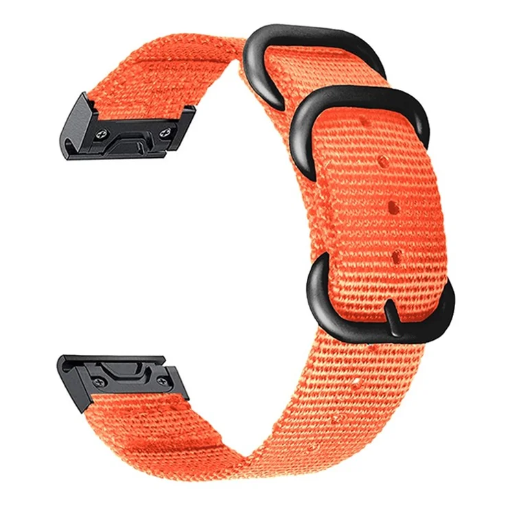 For Garmin Fenix 7X / 6X Pro / Tactix7 Adjustable Wrist Band 26mm Nylon Watch Strap Replacement Watchband - Orange