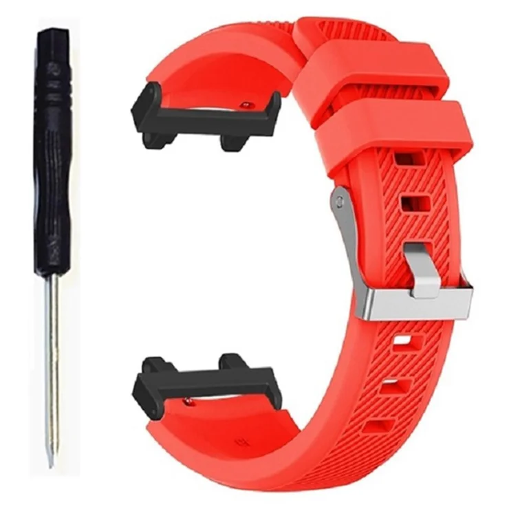 For Huami Amazfit T-Rex 2 Twill Texture Watch Band Replacement Watch Strap Universal 22mm Silicone Watchband - Red