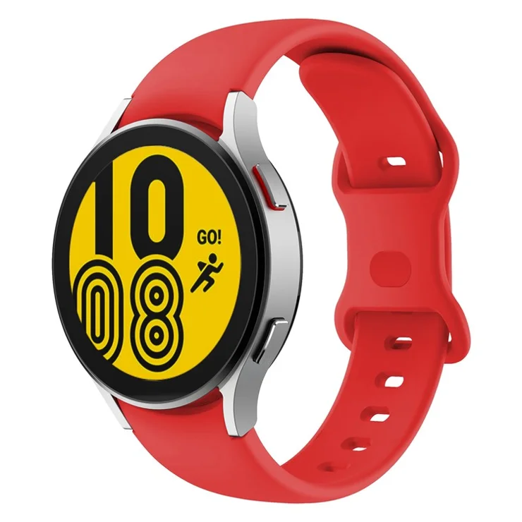 For Samsung Galaxy Watch4 Classic 42mm / 46mm / Watch4 Active 40mm / 44mm Silicone Watch Band Wrist Strap with Adjustable Buckle - Red
