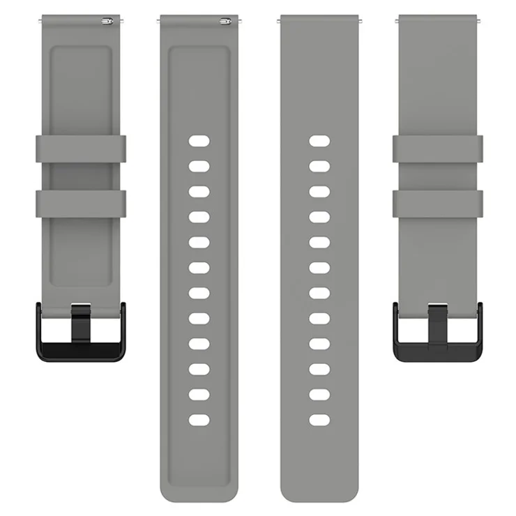 For Huami Amazfit Bip 3 / Bip S Smart Watch Replacement Strap Adjustable Silicone Wrist Band with Black Steel Buckle - Grey