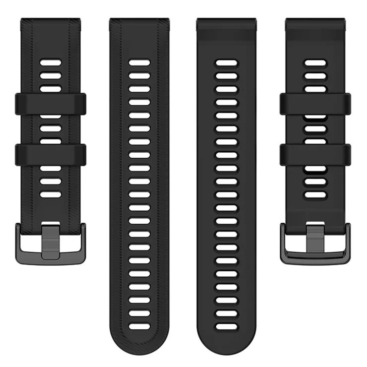 For Garmin Forerunner 955 Twill Design Soft TPU Adjustable Smart Watch Replacement Strap - Black