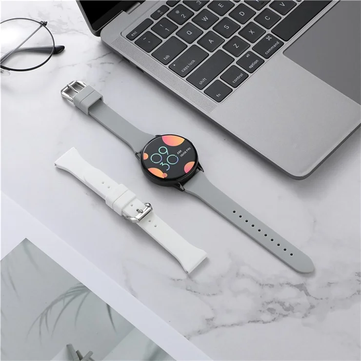 For Samsung Galaxy Watch 5 Pro 45mm / Huami Amazfit Bip 3 Pro Universal 20mm Smartwatch Strap Adjustable Silicone Wrist Band - Lake Blue