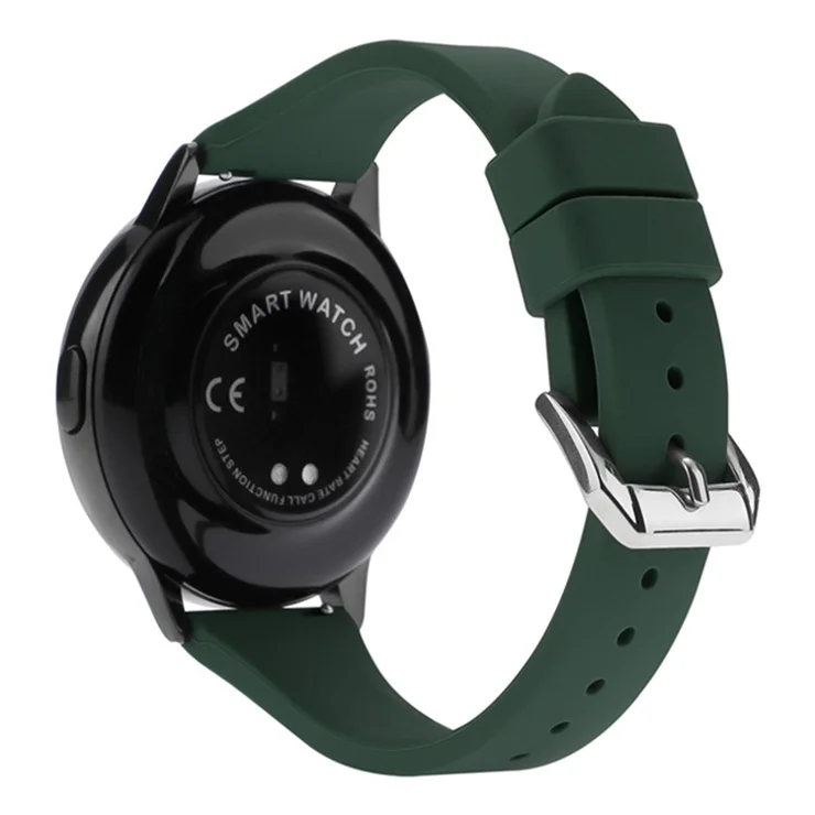 For Samsung Galaxy Watch 5 Pro 45mm / Huami Amazfit Bip 3 Pro Universal 20mm Smartwatch Strap Adjustable Silicone Wrist Band - Dark Green