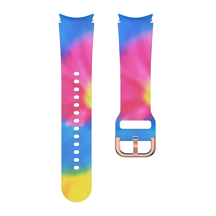 For Samsung Galaxy Watch 5 40mm / 44mm / 5 Pro 45mm Pattern Printed Silicone Watch Strap 20mm Quick Release Watch Band with Buckle - Tie Dye