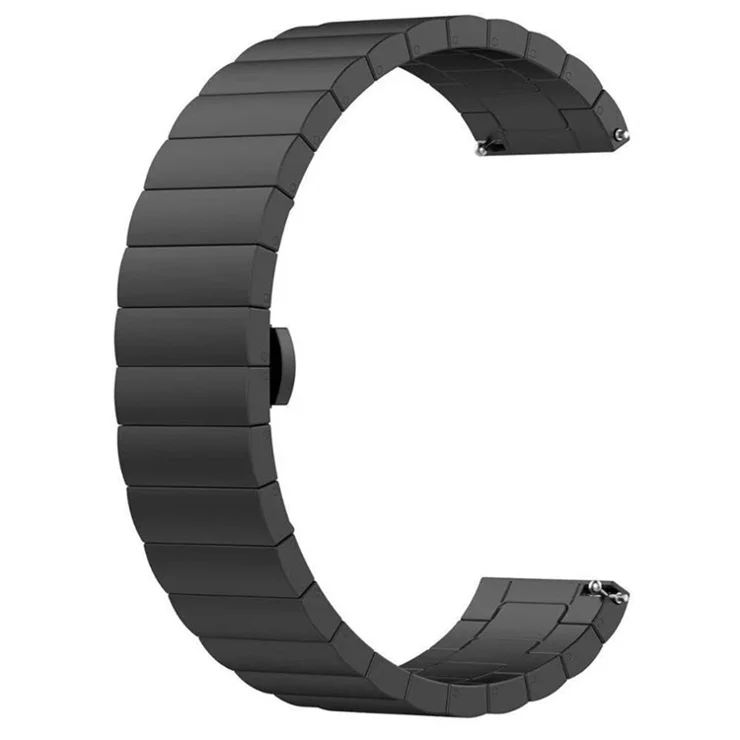 For Samsung Galaxy Watch6 40mm 44mm / Watch6 Classic 43mm 47mm / Watch 5 40mm 44mm / 5 Pro 45mm / Watch4 40mm 44mm Stainless Steel Anti-wear Smart Watch Strap Wrist Band with Buckle Design - Black