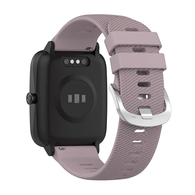 For Xiaomi Haylou Solar LS01 / Boat Watch Storm Silicone Smart Watch Strap Cross Stripe Design 19mm Universal Adjustable Wrist Band - Light Purple