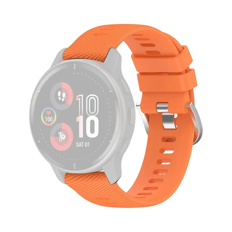 For Garmin Venu 2 Plus / Samsung Galaxy Watch 5 Pro 45mm Cross Stripe Silicone Watch Band 20mm Universal Replacement Wrist Strap - Orange