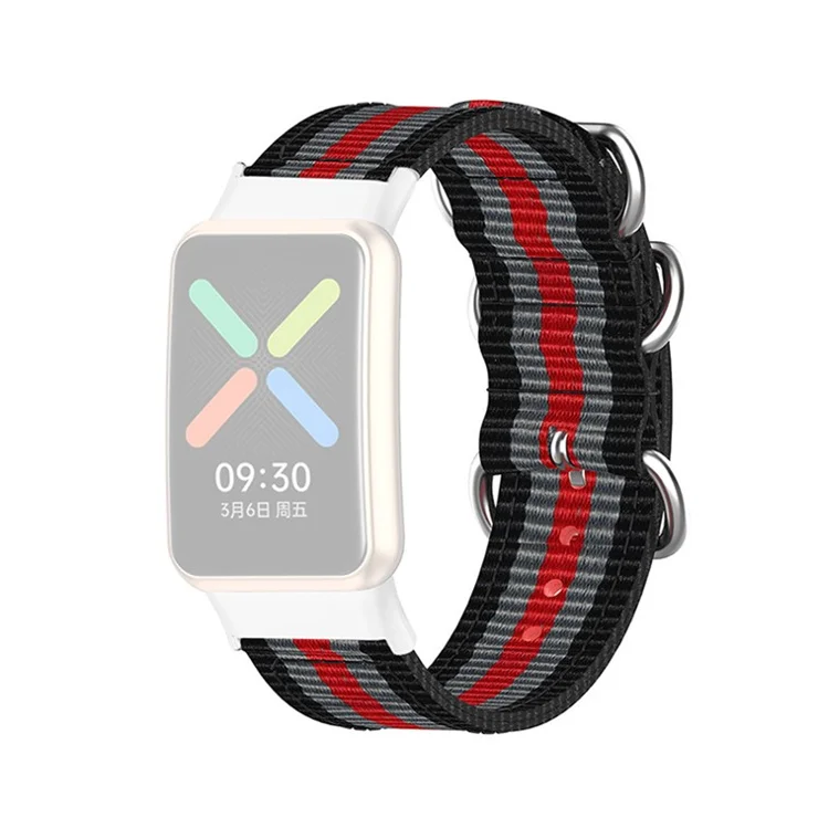 For Oppo Watch Free Watch Strap Adjustable Nylon Bracelet Smart Watch Breathable Band for Women / Men - Black / Grey / Red