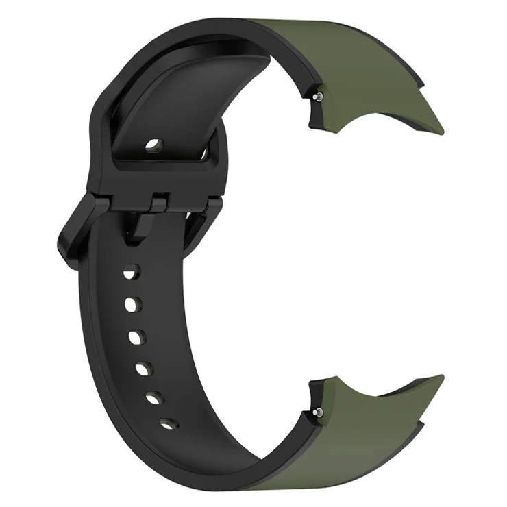 For Samsung Galaxy Watch6 40mm 44mm / Watch6 Classic 43mm 47mm / Watch 5 40mm 44mm / 5 Pro 45mm / Watch4 40mm 44mm Breathable Soft Silicone Watch Band Dual Color Sport Watch Strap - Army Green / Black