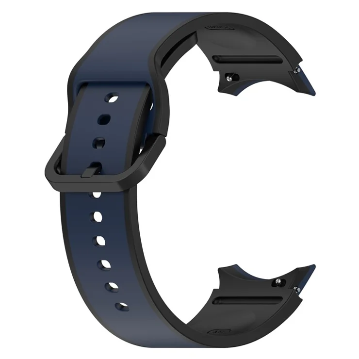 For Samsung Galaxy Watch6 40mm 44mm / Watch6 Classic 43mm 47mm / Watch 5 40mm 44mm / 5 Pro 45mm / Watch4 40mm 44mm Breathable Soft Silicone Watch Band Dual Color Sport Watch Strap - Midnight Blue / Black