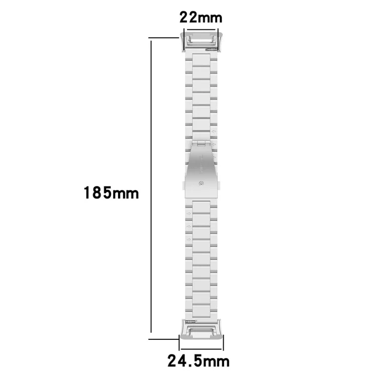 For Oppo Watch Free 3 Beads Stainless Steel Smart Watch Band Replacement Wrist Strap - Gold