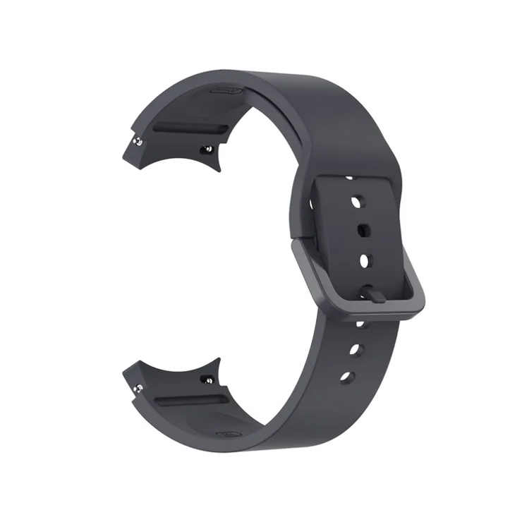 For Samsung Galaxy Watch6 40mm 44mm / Watch6 Classic 43mm 47mm / Watch 5 40mm 44mm / 5 Pro 45mm / Watch4 40mm 44mm Silicone Watch Band Soft Replacement Strap with Colorful Buckle - Space Grey