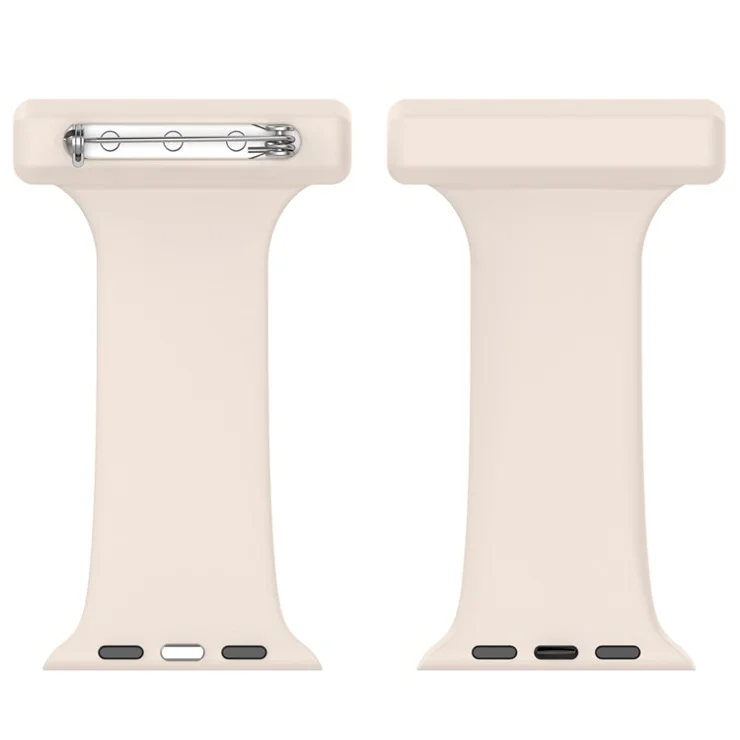 For Apple Watch Series 10 42mm / 9 8 7 41mm / 6 5 4 SE SE (2022) SE (2023) 40mm / 3 2 1 38mm Doctor Nurse Watch Band Silicone Strap Hanging Buckle - Ivory White