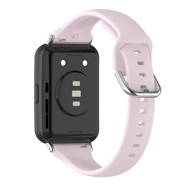 For Huawei Watch Fit 2 Silicone Watch Band Quick Release Sport Strap Replacement Bracelet - Light Purple