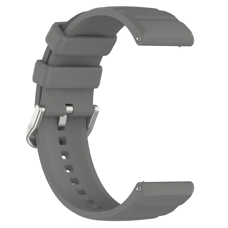 For Samsung Galaxy Watch3 45mm / TicWatch Pro 3 Lite / Mibro Watch X1 Silicone Watch Band 22mm Quick Release Wristband Replacement Strap - Dark Grey