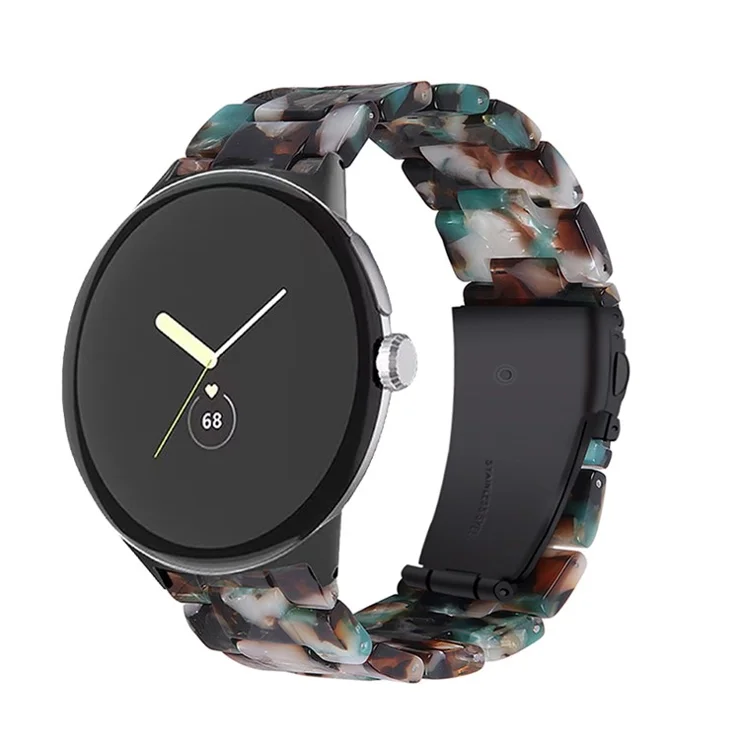 For Google Pixel Watch 3 41mm / Watch 2 / Pixel Watch Slim Light Resin Band Sport Strap Bracelet with Stainless Steel Buckle - Blue Mix