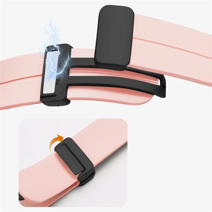 For Apple Watch Series 10 46mm / Ultra 2 Ultra 49mm / Series 9 8 7 45mm / 6 5 4 SE (2023) SE (2022) SE 44mm / 3 2 1 42mm Magnetic Buckle Silicone Watch Band Wristband Strap Bracelet - Dark Green