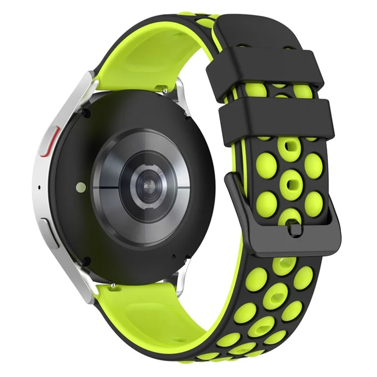 For Garmin Forerunner 255 / 745 Universal 22mm Bi-color Soft Silicone Watch Band Big Hole Design Watch Strap - Black / Green