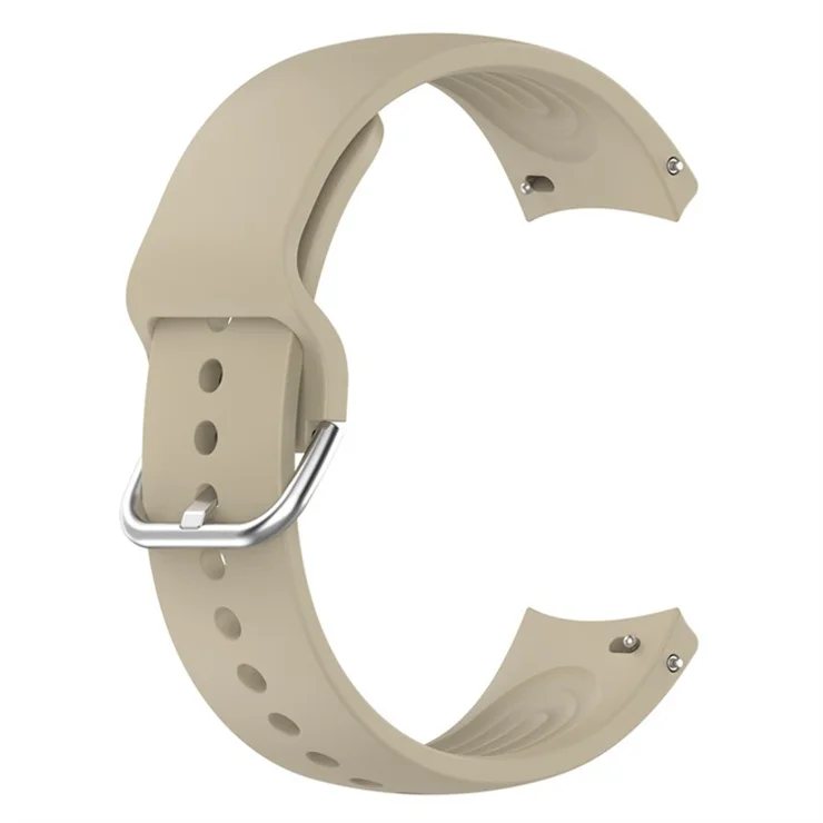 22mm Arc-shaped Watchband for Xiaomi Watch S2 / S1 / S1 Pro, Adjustable Silicone Wrist Strap with Metal Buckle - Ivory White