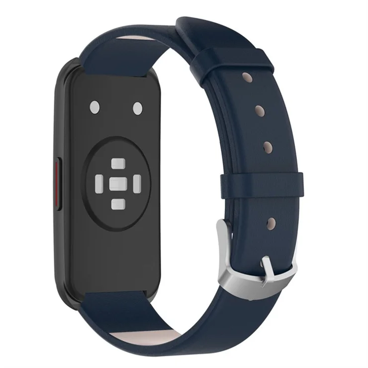 For Keep B4 Leather Watch Band 16mm Quick Release Waterproof Soft Replacement Strap with Stainless Steel Buckle - Dark Blue
