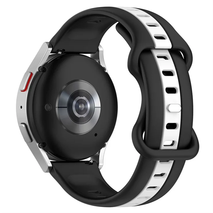 Silicone Watch Band for Samsung Galaxy Watch3 41mm 45mm / Huawei Watch GT, Dual-color 22mm Sport Strap Replacement - Black / White