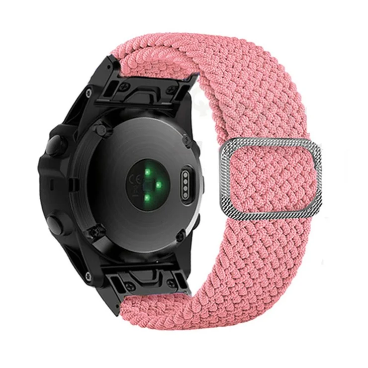 For Garmin Fenix 7 / Epix / Instinct 2 / Approach S62 / Fenix 5 Nylon Strap 22mm Smart Watch Band with Buckle - Pink