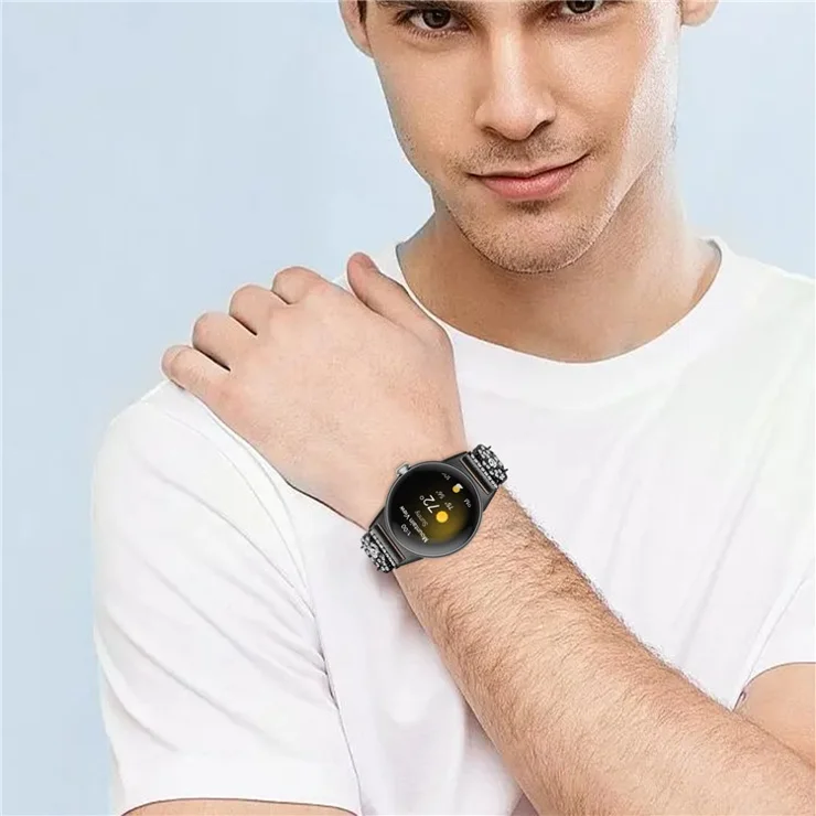 For Google Pixel Watch 2 / Pixel Watch Rhinestone Decor Replacement Steel Watch Strap Wrist Band - Black