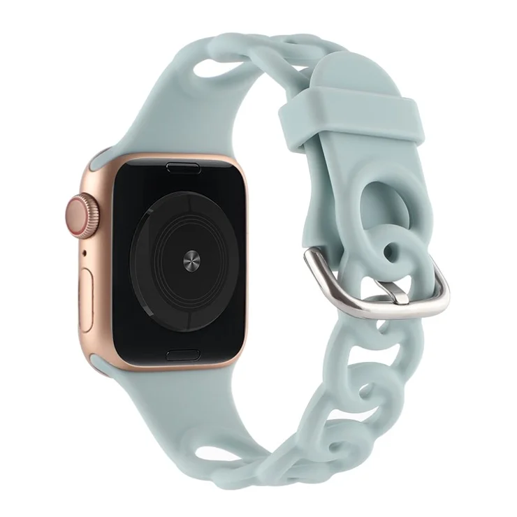 Watch Strap for Apple Watch Series 10 42mm / 9 8 7 41mm / SE (2023) SE (2022) SE 6 5 4 40mm / 3 2 1 38mm Donut Hollow Silicone Watch Band - Baby Blue