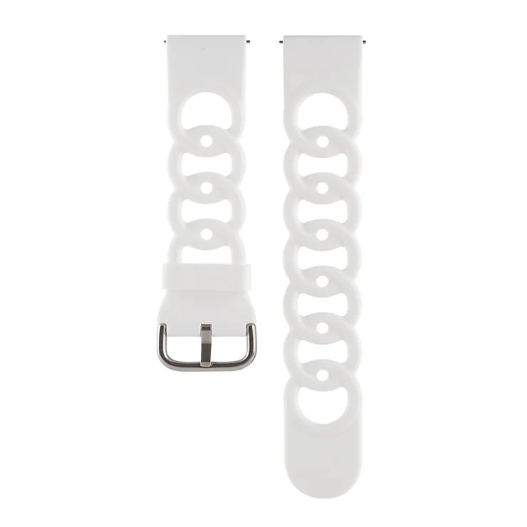 For Huawei Watch Buds / GT 3 SE / GT 3 Pro 46mm Silicone Watch Band 22mm Donut Hollow Replacement Wrist Strap - White