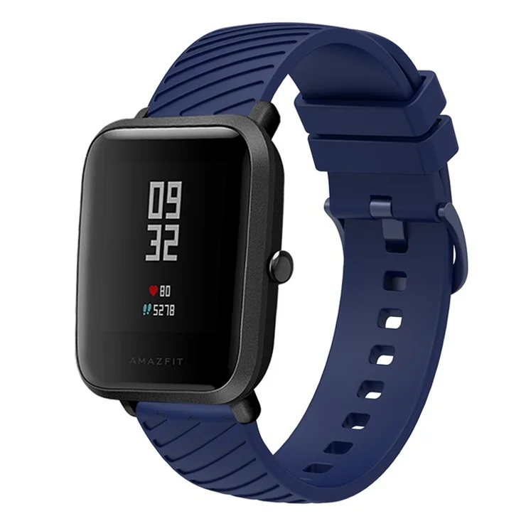For Samsung Galaxy Watch3 41mm / Watch Active2 44mm / Galaxy Watch 42mm / Gear Sport Silicone Band 20mm Watch Strap - Midnight Blue