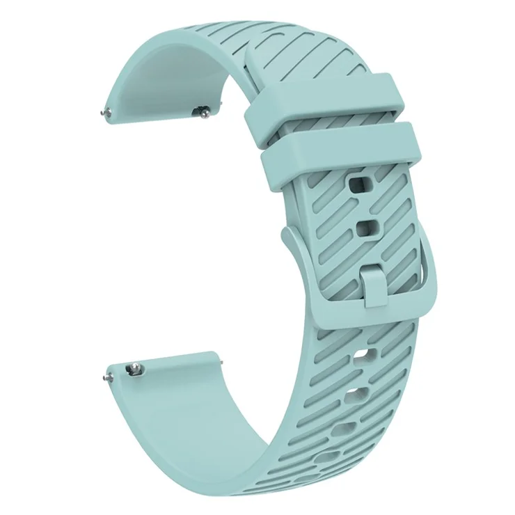 18mm Universal Silicone Watch Strap Tilted Stripe Textured Replacement Watch Band - Sky Blue