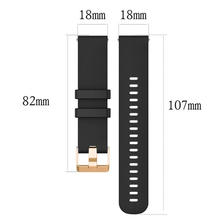 For Garmin Forerunner 265S / 255S / Venu 2S Silicone Watch Band 18mm Texture Replacement Watch Strap - Grey