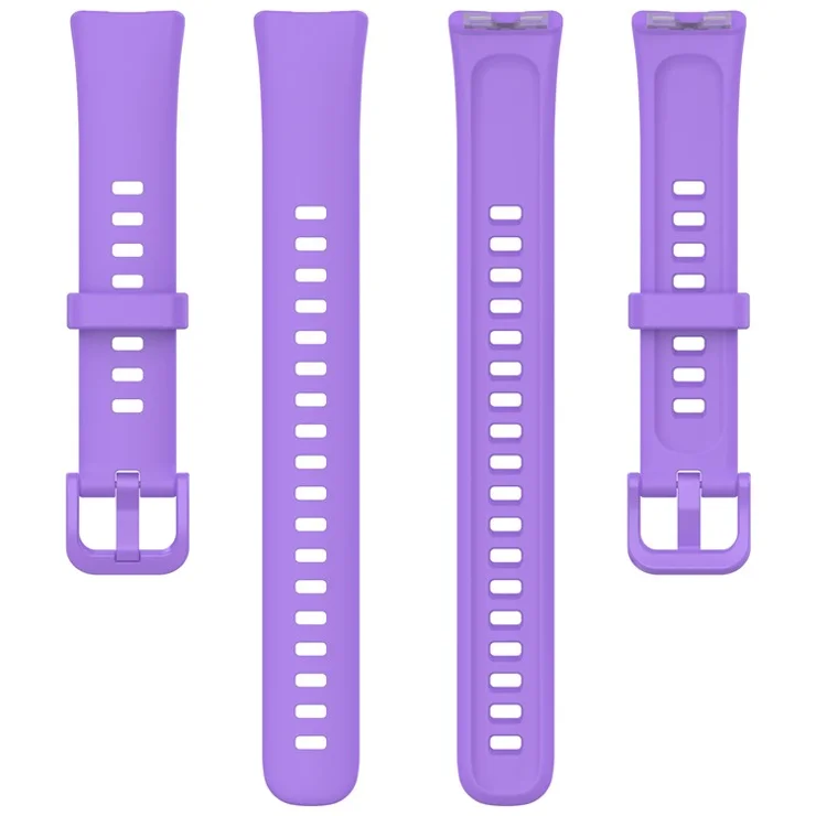 For Huawei Band 10 / 10 NFC / Band 8 / Band 8 NFC / Band 9 / Band 9 NFC Silicone Watch Strap Breathable Soft Watch Band with Buckle - Purple