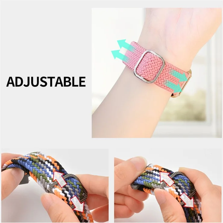 ENKAY HAT-PRINCE For Xiaomi Smart Band 9 NFC / 9 / 8 NFC / 8 Watch Band Nylon Strap with PMMA Film - Bright Black