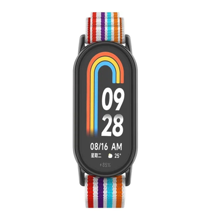 Nylon Watch Band for Xiaomi Smart Band 9 NFC / 9 / 8 NFC / 8 Wrist Strap with Black Connector - Colorful