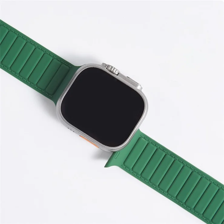 Watch Strap for Apple Watch Series 10 42mm / 9 8 7 41mm / SE (2023) SE (2022) SE 6 5 4 40mm / 3 2 1 38mm Magnetic Silicone Color Match Watchband - Black / Wine Red