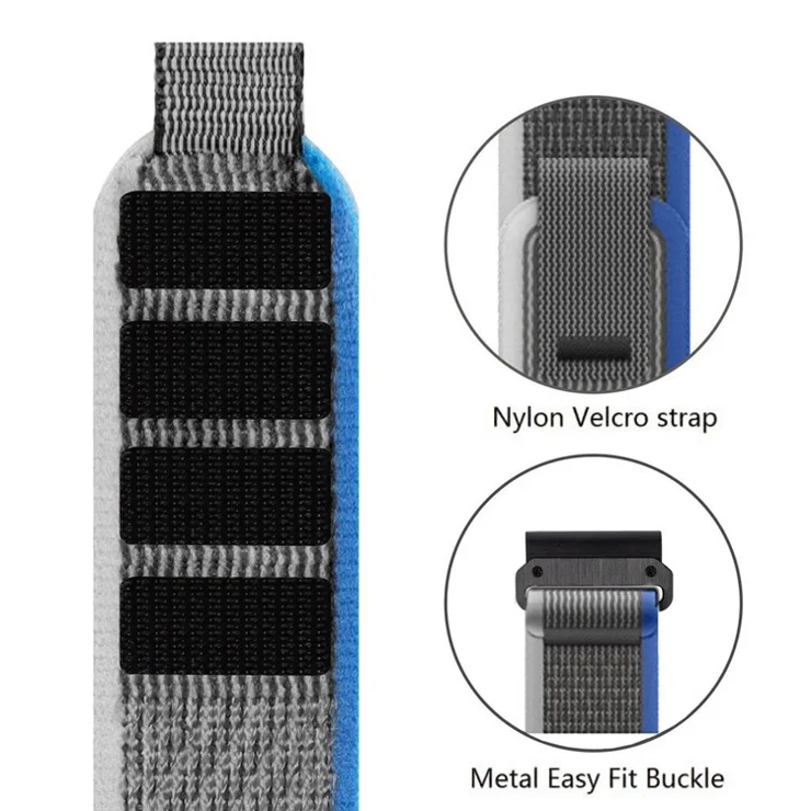 For Garmin Forerunner 965 / 955 / 945 / 935 22mm Watch Band Trail Loop Adjustable Nylon Wrist Strap - Grey