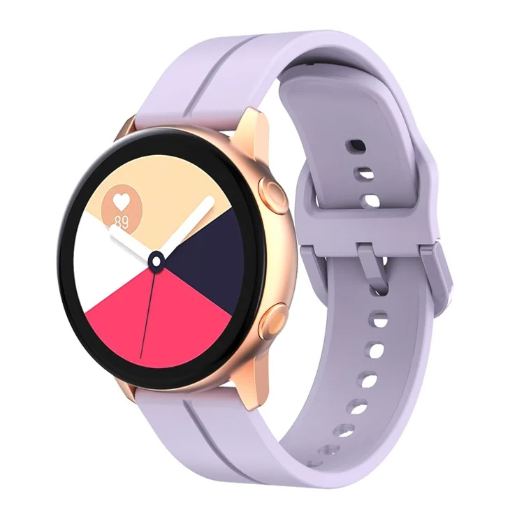 For Garmin VivoMove Trend / Luxe / Style 20mm Watch Band Silicone Wrist Strap with Square Buckle - Purple