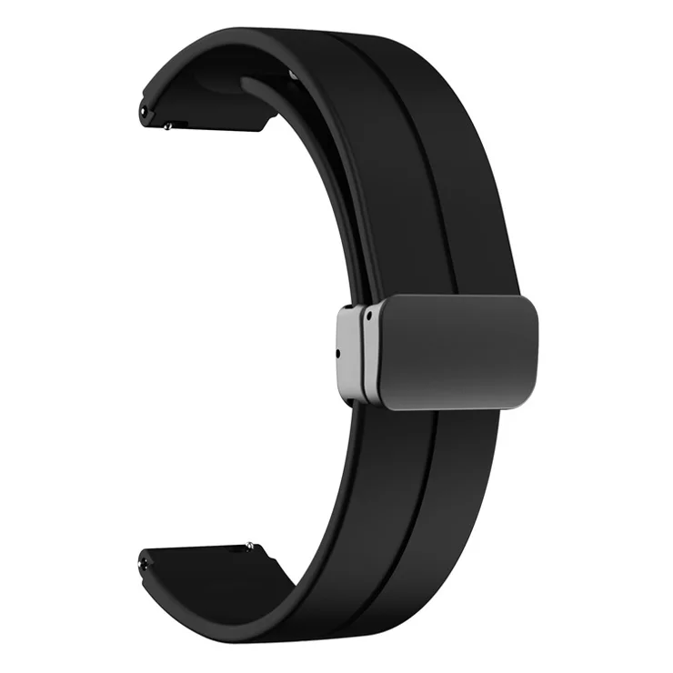 For Keep B4 / Huawei Watch Fit Mini 16mm Silicone Band Replacement Watch Strap, Black Folding Buckle - Black