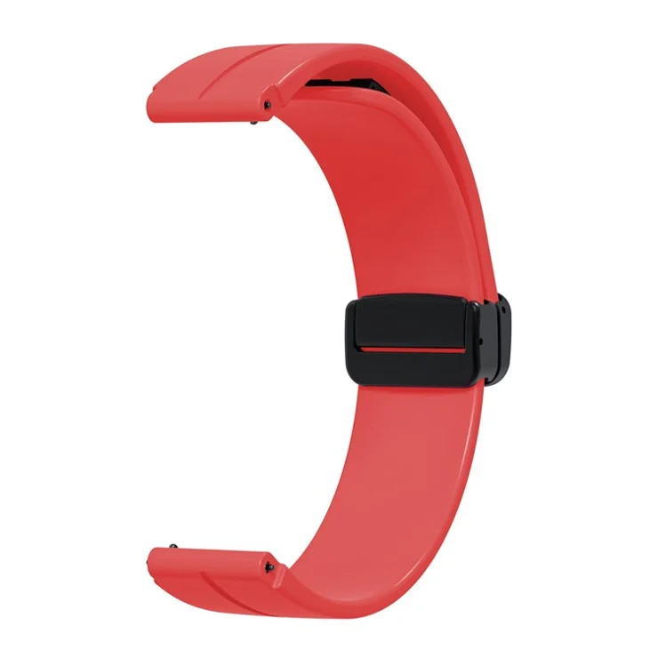 For Keep B4 / Huawei Watch Fit Mini 16mm Silicone Band Replacement Watch Strap, Black Folding Buckle - Red