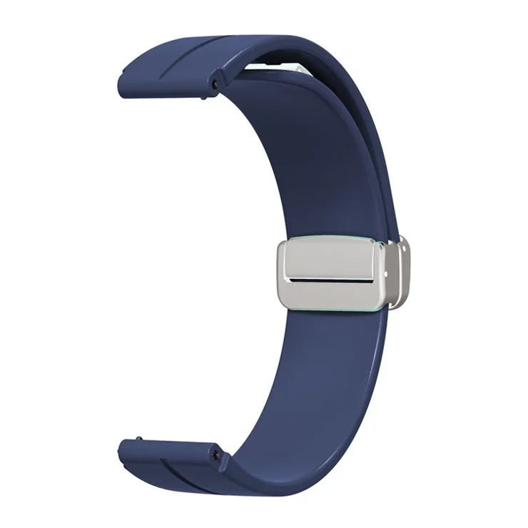 For Keep B4 / Huawei Watch Fit Mini Watch Band 16mm Silicone Wrist Strap, Silver Folding Buckle - Midnight Blue