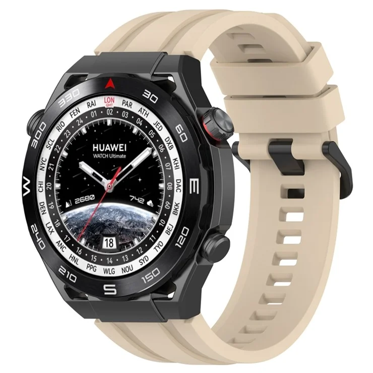 Watch Band for Huawei Watch Ultimate / Watch 3 / Watch 3 Pro , Silicone Replacement Straps with Extension Strap - Khaki