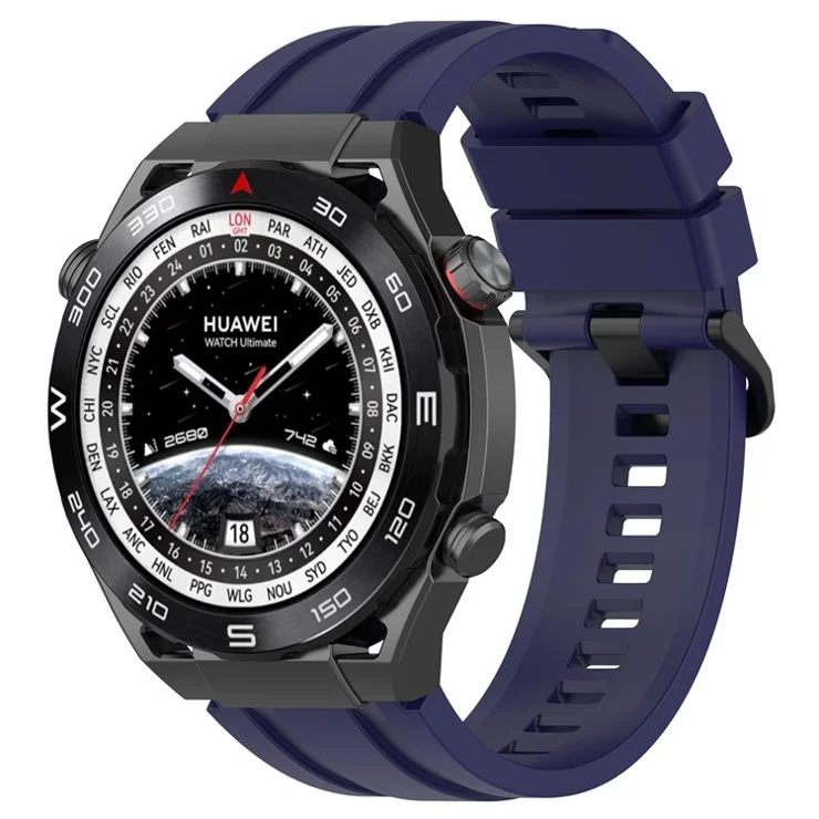 Silicone Watch Bands for Huawei Watch Ultimate , 22mm Replacement Strap Bracelet with Extension Strap - Midnight Blue