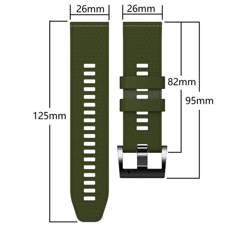 Dot Texture Silicone Band for Garmin Tactix 7 Pro / Fenix 7X / 6X Pro / 5X Plus , 26mm Dual-color Watch Strap - Army Green+Black