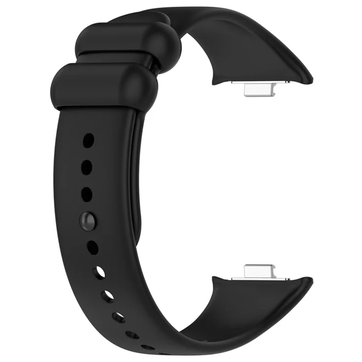 Watch Band for Xiaomi Smart Band 8 Pro , Soft Silicone Sport Replacement Strap with Black Buckle - Black