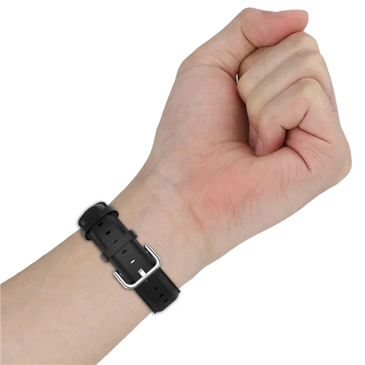 Genuine Cow Leather Watch Band for Xiaomi Smart Band 8 Pro , Replacement Straps with Connector - Baby Blue