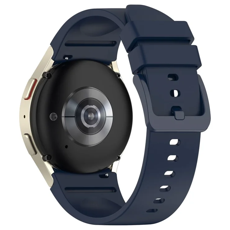 For Samsung Galaxy Watch FE 40mm / Watch6 40mm / 44mm / Watch6 Classic 43mm / 47mm Silicone Watch Band Strap with Colorful Buckle - Midnight Blue