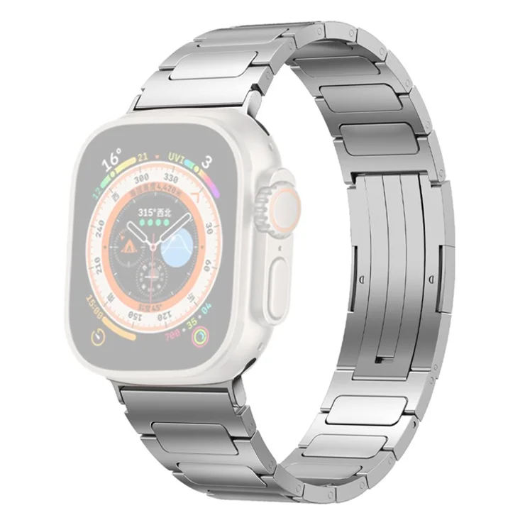 For Apple Watch Series 10 46mm / Ultra 2 Ultra 49mm / Series 9 8 7 45mm / 6 5 4 SE (2023) SE (2022) SE 44mm / 3 2 1 42mm Titanium Alloy Watch Strap - Silver