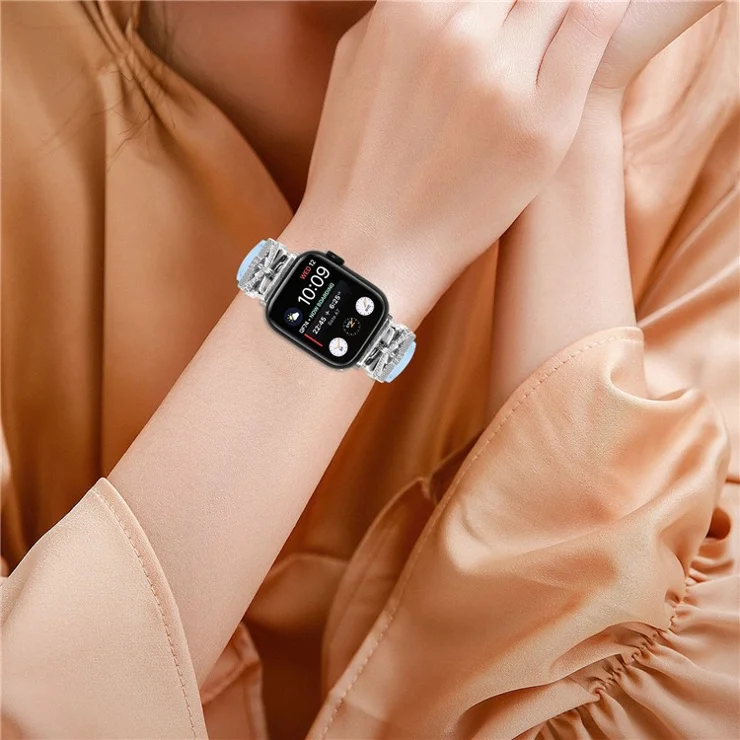 For Apple Watch Series 10 46mm / Ultra 2 Ultra 49mm / Series 9 8 7 45mm / 6 5 4 SE (2023) SE (2022) SE 44mm / 3 2 1 42mm Watchband with Silver Buckle - Blue
